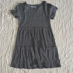 OLD NAVY Tiered Gray Short Sleeve Dress Girls Size 6-7